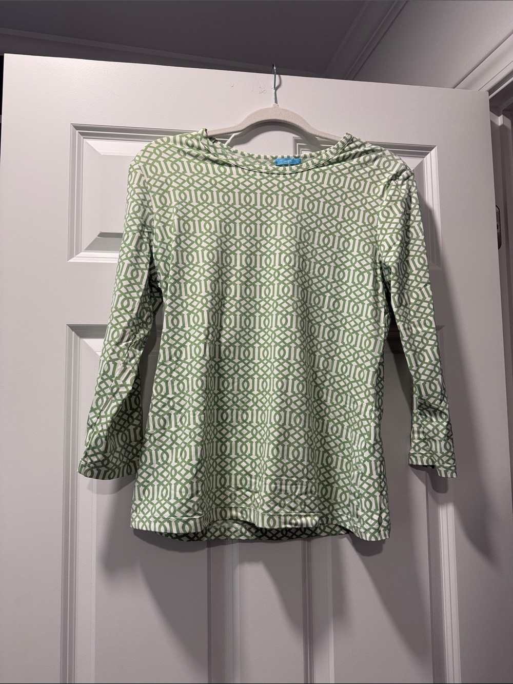 Women's Light Green Geometric Long Sleeve Tee Catalina J Mc Laughlin large